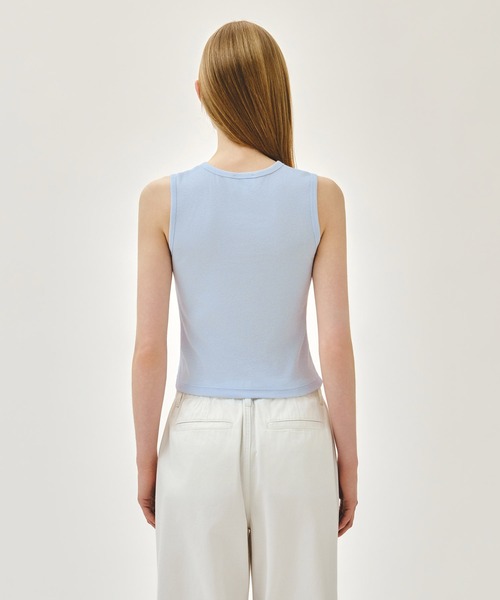 MARITHE + FRANCOIS GIRBAUD(マリテフランソワジルボー)の「W BUTTON UP SLEEVELESS(Tシャツ/カットソー・レディース・ライトブルー/White・MEDIUM/SMALL)」の4枚目の写真