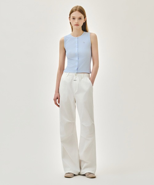 MARITHE + FRANCOIS GIRBAUD(マリテフランソワジルボー)の「W BUTTON UP SLEEVELESS(Tシャツ/カットソー・レディース・ライトブルー/White・MEDIUM/SMALL)」の6枚目の写真