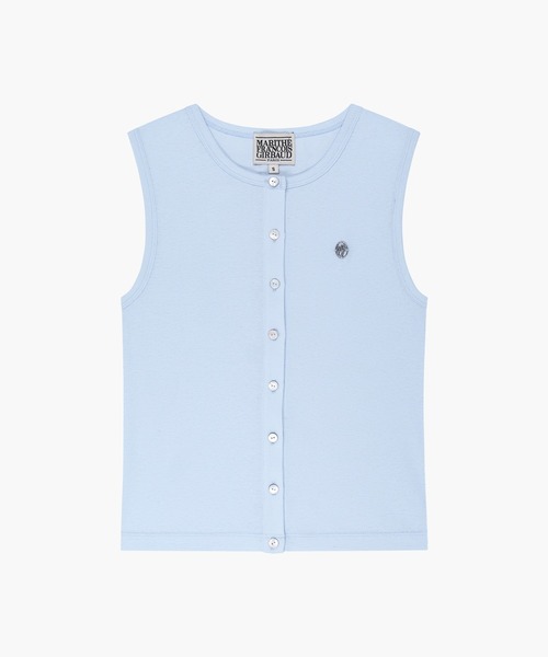 MARITHE + FRANCOIS GIRBAUD(マリテフランソワジルボー)の「W BUTTON UP SLEEVELESS(Tシャツ/カットソー・レディース・ライトブルー/White・MEDIUM/SMALL)」の7枚目の写真