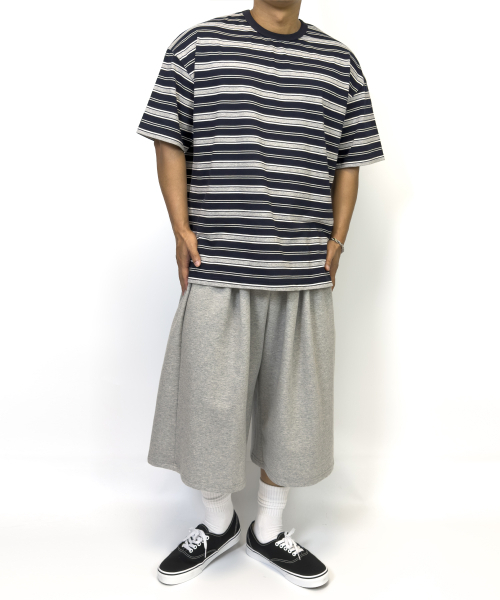 PACIENCIA（パシエンシア）の「コンフォートストライプオーバーサイズ半袖NAVY（Tシャツ/カットソー・メンズ・その他・LARGE/X-LARGE/XX-LARGE）」の3枚目の写真