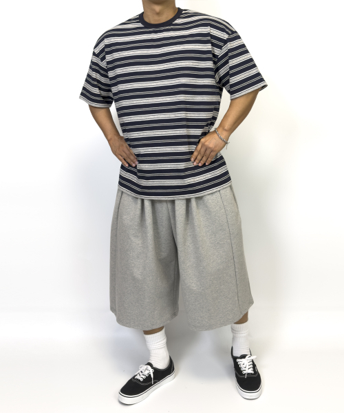 PACIENCIA（パシエンシア）の「コンフォートストライプオーバーサイズ半袖NAVY（Tシャツ/カットソー・メンズ・その他・LARGE/X-LARGE/XX-LARGE）」の4枚目の写真