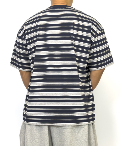 PACIENCIA（パシエンシア）の「コンフォートストライプオーバーサイズ半袖NAVY（Tシャツ/カットソー・メンズ・その他・LARGE/X-LARGE/XX-LARGE）」の6枚目の写真
