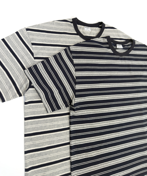 PACIENCIA（パシエンシア）の「コンフォートストライプオーバーサイズ半袖NAVY（Tシャツ/カットソー・メンズ・その他・LARGE/X-LARGE/XX-LARGE）」の9枚目の写真