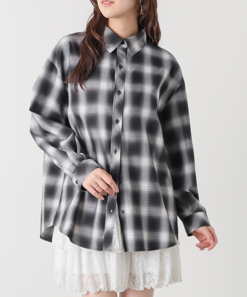 Honeys(ハニーズ)の「2wayゆるシャツ(シャツ/ブラウス・レディース・ブラック系その他2/ブラウン系その他2/ホワイト系その他2・L/LL/M/S)」の7枚目の写真