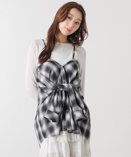 Honeys(ハニーズ)の「2wayゆるシャツ(シャツ/ブラウス・レディース・ブラック系その他2/ブラウン系その他2/ホワイト系その他2・L/LL/M/S)」の11枚目の写真