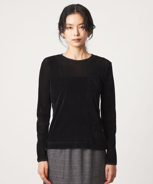 green label relaxing(グリーンレーベルリラクシング)の「シアー フロッキー ラメ ロングスリーブ プルオーバー(Tシャツ/カットソー・レディース・その他1・FREE)」の9枚目の写真