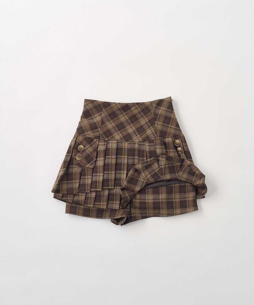 Belle Charme(ベルシャルム)の「【Belle Charme】Button Flap Pleats Skirt(スカート・レディース・ベージュ/ブラック/ブラウン・FREE)」の6枚目の写真