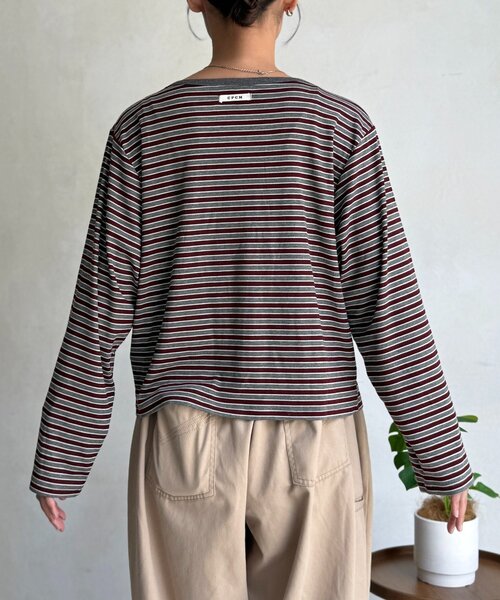 CPCM(シーピーシーエム)の「シャーリングカットカーディガン(Tシャツ/カットソー・レディース・アイボリー/ブラウン/グレー/ネイビー・FREE)」の6枚目の写真