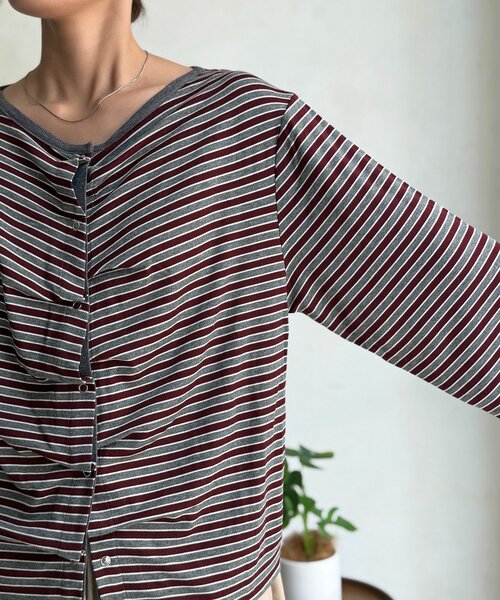CPCM(シーピーシーエム)の「シャーリングカットカーディガン(Tシャツ/カットソー・レディース・アイボリー/ブラウン/グレー/ネイビー・FREE)」の18枚目の写真