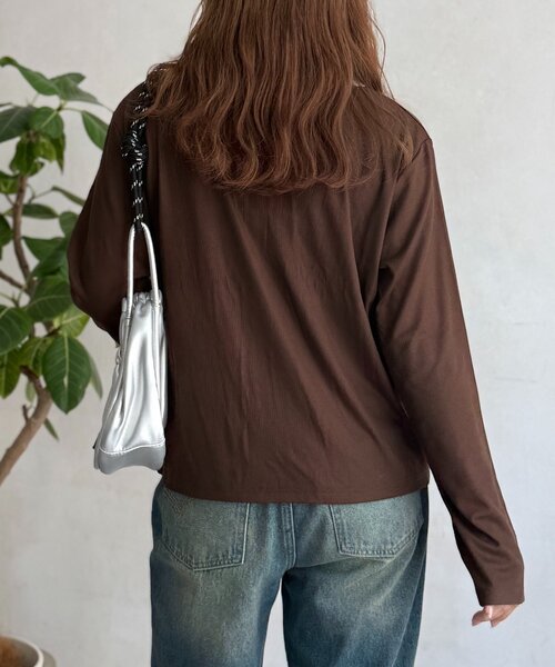 CPCM(シーピーシーエム)の「シャーリングカットカーディガン(Tシャツ/カットソー・レディース・アイボリー/ブラウン/グレー/ネイビー・FREE)」の21枚目の写真