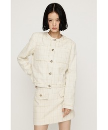 SLY(�X���C)�́yAW PRE ORDER ��2�e�zNO COLLAR TWEED JK �m�[�J���[�c�C�[�h�W���P�b�g �H��(�m�[�J���[�W���P�b�g)