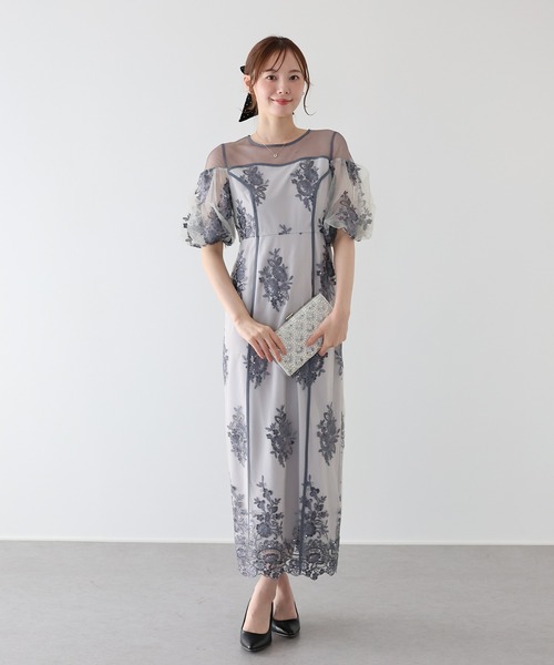 BLUEEAST（ブルーイースト）の「スパンコール刺繍シアードレス 結婚式 成人式 二次会 同窓会 セレモニー パーティードレス オケージョンドレス お呼ばれ（ドレス・レディース・ベージュ/グレー/グリーン・MEDIUM）」の16枚目の写真