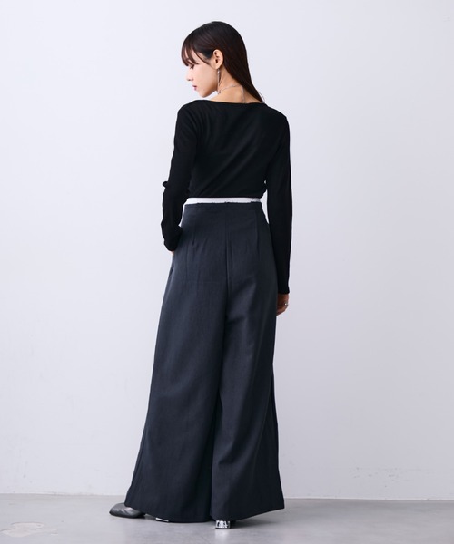 MONOe(モノエ)の「プリーツタックワイドスラックスパンツ(スラックス・レディース・グレー/ブラック・LARGE/MEDIUM/SMALL)」の11枚目の写真