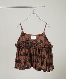 crinkle crinkle crinkle | crinkle crinkle crinkle/3D embroidery leopard cami(セットアップ可)(キャミソール)