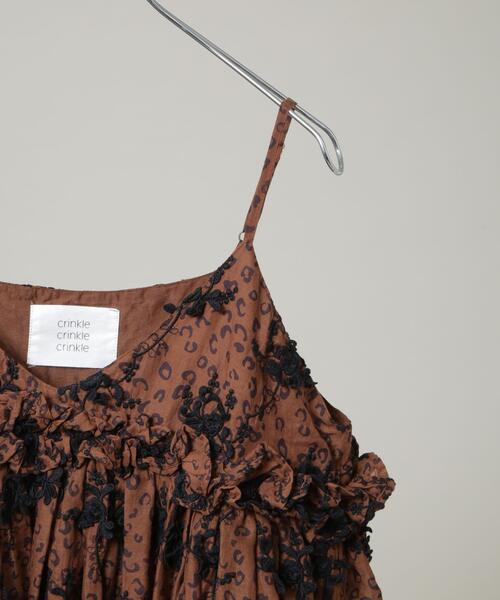crinkle crinkle crinkle（クリンクルクリンクルクリンクル）の「crinkle crinkle crinkle/3D embroidery leopard cami(セットアップ可)（キャミソール・レディース・ブラウン・FREE）」の4枚目の写真