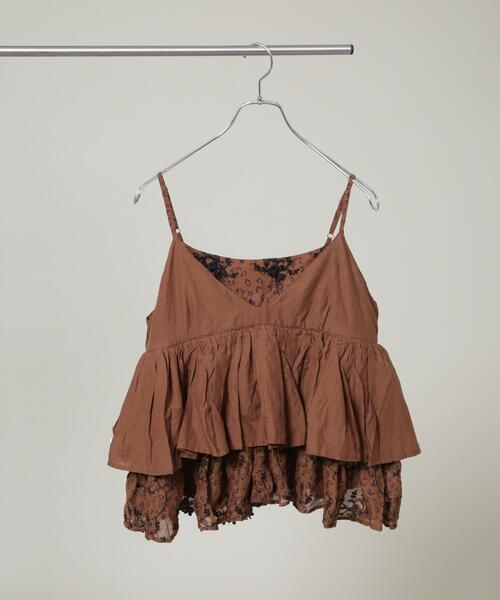 crinkle crinkle crinkle（クリンクルクリンクルクリンクル）の「crinkle crinkle crinkle/3D embroidery leopard cami(セットアップ可)（キャミソール・レディース・ブラウン・FREE）」の7枚目の写真