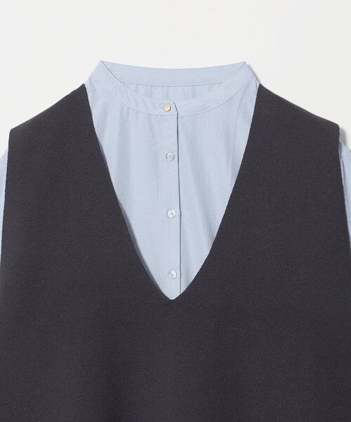 A DAY IN THE LIFE UNITED ARROWS(アデイインザライフユナイテッドアローズ)の「Vネックベスト+シャツ ‐セットアイテム・ウォッシャブル‐<A DAY IN THE LIFE>(ニット/セーター・レディース・ネイビー/ダークブラウン/ダークグレー・FREE)」の12枚目の写真