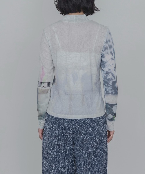 Eimee Law(エイミーロウ)の「ケーブルフォトプリント スタンドネックトップス(Tシャツ/カットソー・レディース・チャコールグレー/ブラウン/アイボリー・FREE)」の17枚目の写真