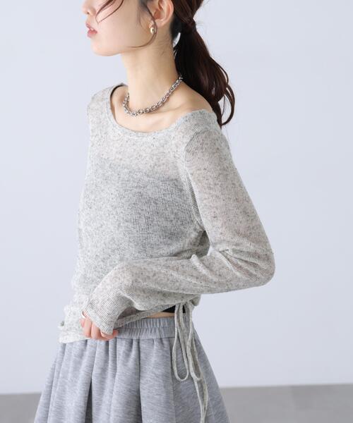 FREE'S MART（フリーズマート）の「メランジドロストシャーリングカットソー（Tシャツ/カットソー・レディース・ブラック/ブラウン/グレー/ホワイト系その他・FREE）」の2枚目の写真