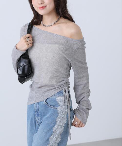 FREE'S MART（フリーズマート）の「メランジドロストシャーリングカットソー（Tシャツ/カットソー・レディース・ブラック/ブラウン/グレー/ホワイト系その他・FREE）」の4枚目の写真