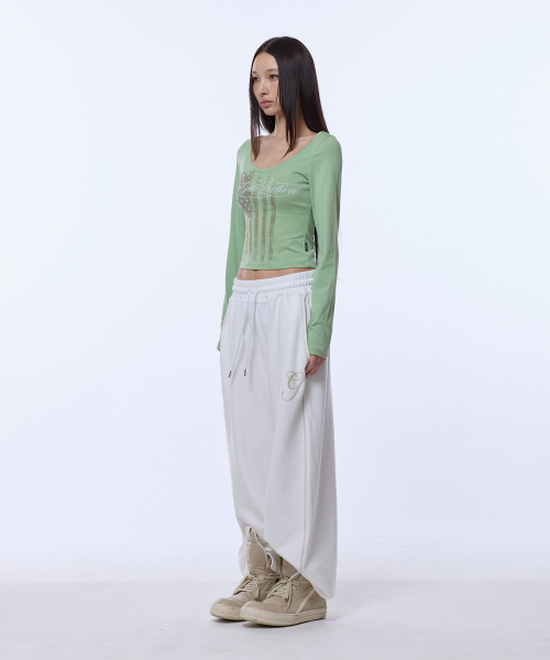 GILAARCHIVE(ギラアーカイブ)の「USA STAR CROP LONG SLEEVE_SAGE GREEN(Tシャツ/カットソー・レディース・その他・FREE)」の2枚目の写真