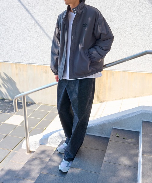 UMBRO(アンブロ)の「【UMBRO】Ex.Padding Nylon JACKET/別注 パディング スタンドナイロンジャケット/中綿ダウンジャケット(ブルゾン・メンズ・ブラック/カーキ/ダークグレー・M/L)」の13枚目の写真