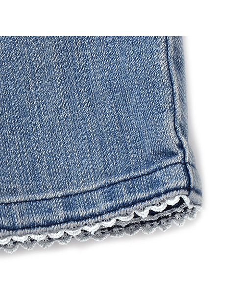 Live in comfort（リブインコンフォート）の「リブ イン コンフォート　ちょこっとレースクロップドデニム 　　　（デニムパンツ・レディース・ブルー/ライトブルー/インディゴブルー・SMALL/MEDIUM）」の14枚目の写真