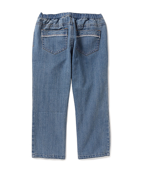 Live in comfort（リブインコンフォート）の「リブ イン コンフォート　ちょこっとレースクロップドデニム 　　　（デニムパンツ・レディース・ブルー/ライトブルー/インディゴブルー・SMALL/MEDIUM）」の15枚目の写真