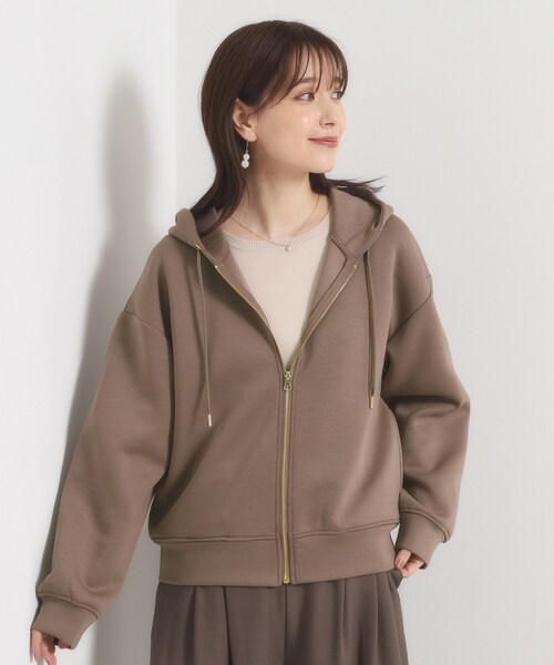 ITS'DEMO(イッツデモ)の「【花粉・毛玉防止】ダンボールジップパーカー(パーカー・レディース・ナチュラル/ブラック/ブラウン系その他・00)」の2枚目の写真