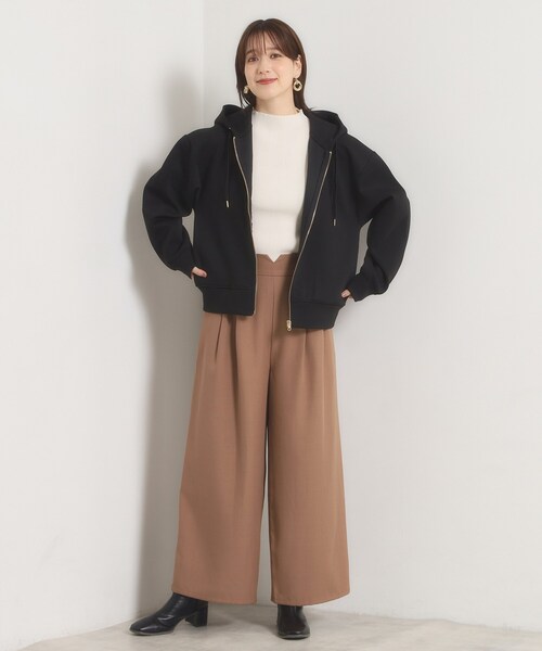 ITS'DEMO(イッツデモ)の「【花粉・毛玉防止】ダンボールジップパーカー(パーカー・レディース・ナチュラル/ブラック/ブラウン系その他・00)」の6枚目の写真