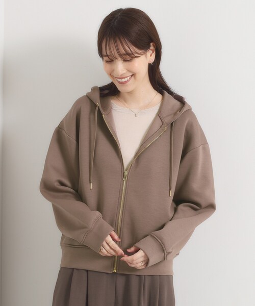 ITS'DEMO(イッツデモ)の「【花粉・毛玉防止】ダンボールジップパーカー(パーカー・レディース・ナチュラル/ブラック/ブラウン系その他・00)」の12枚目の写真