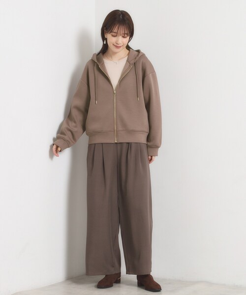 ITS'DEMO(イッツデモ)の「【花粉・毛玉防止】ダンボールジップパーカー(パーカー・レディース・ナチュラル/ブラック/ブラウン系その他・00)」の13枚目の写真