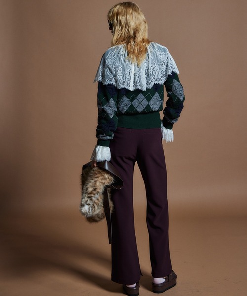 MAISON SPECIAL(メゾンスペシャル)の「【26WINTER PRE-ORDER】Double Cloth Button Slit Flare Pants/ダブルクロスボタンスリットフレアパンツ(スラックス・レディース・ブラック/カーキ/ボルドー・38/36)」の5枚目の写真