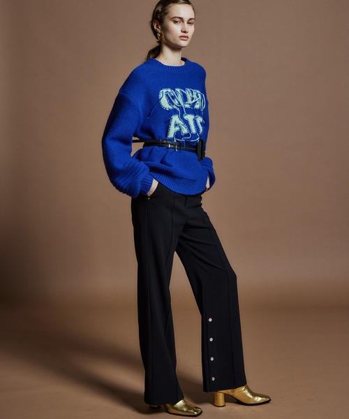 MAISON SPECIAL(メゾンスペシャル)の「【26WINTER PRE-ORDER】Double Cloth Button Slit Flare Pants/ダブルクロスボタンスリットフレアパンツ(スラックス・レディース・ブラック/カーキ/ボルドー・38/36)」の14枚目の写真