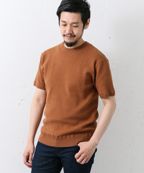 URBAN RESEARCH DOORS MENS（アーバンリサーチ ドアーズ メンズ）の「DOORS 綿ナイロン クルーネックニットTee（Tシャツ/カットソー・メンズ・オフホワイト/グレー系その他/その他1/ネイビー・38/40）」の4枚目の写真