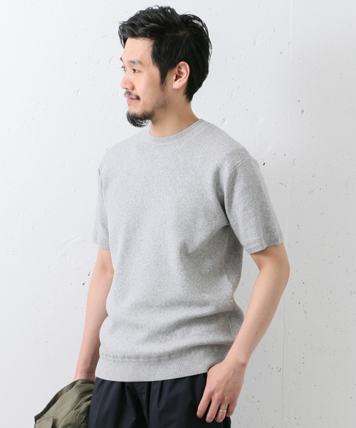 URBAN RESEARCH DOORS MENS（アーバンリサーチ ドアーズ メンズ）の「DOORS 綿ナイロン クルーネックニットTee（Tシャツ/カットソー・メンズ・オフホワイト/グレー系その他/その他1/ネイビー・38/40）」の3枚目の写真