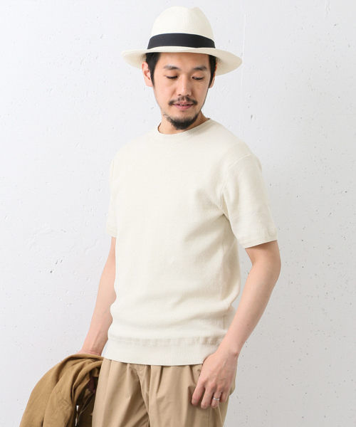 URBAN RESEARCH DOORS MENS（アーバンリサーチ ドアーズ メンズ）の「DOORS 綿ナイロン クルーネックニットTee（Tシャツ/カットソー・メンズ・オフホワイト/グレー系その他/その他1/ネイビー・38/40）」の2枚目の写真