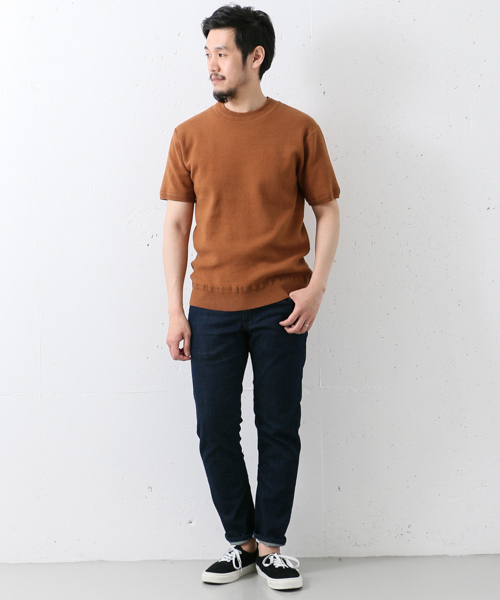 URBAN RESEARCH DOORS MENS（アーバンリサーチ ドアーズ メンズ）の「DOORS 綿ナイロン クルーネックニットTee（Tシャツ/カットソー・メンズ・オフホワイト/グレー系その他/その他1/ネイビー・38/40）」の8枚目の写真