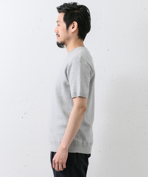 URBAN RESEARCH DOORS MENS（アーバンリサーチ ドアーズ メンズ）の「DOORS 綿ナイロン クルーネックニットTee（Tシャツ/カットソー・メンズ・オフホワイト/グレー系その他/その他1/ネイビー・38/40）」の9枚目の写真
