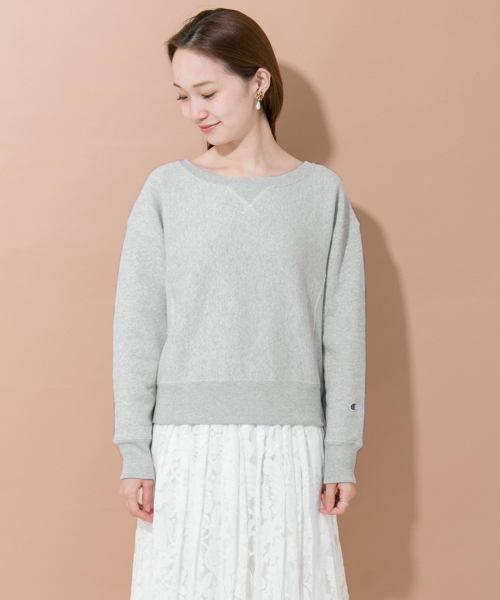 Champion（チャンピオン）の「Champion×URBAN RESEARCH　クルーネックスエット（スウェット・レディース・オフホワイト/ブラック/ライトグレー・MEDIUM）」の17枚目の写真