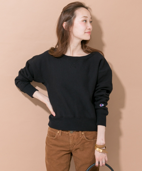 Champion（チャンピオン）の「Champion×URBAN RESEARCH　クルーネックスエット（スウェット・レディース・オフホワイト/ブラック/ライトグレー・MEDIUM）」の20枚目の写真