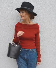 SHIPS for women | オフショルダーリブロングスリーブ◇(ニット/セーター)