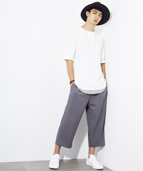 STUDIOUS（ステュディオス）の「ワッフルハーフスリーブTシャツ（Tシャツ/カットソー・メンズ・ホワイト/ベージュ/グレー・1/2/3）」の17枚目の写真