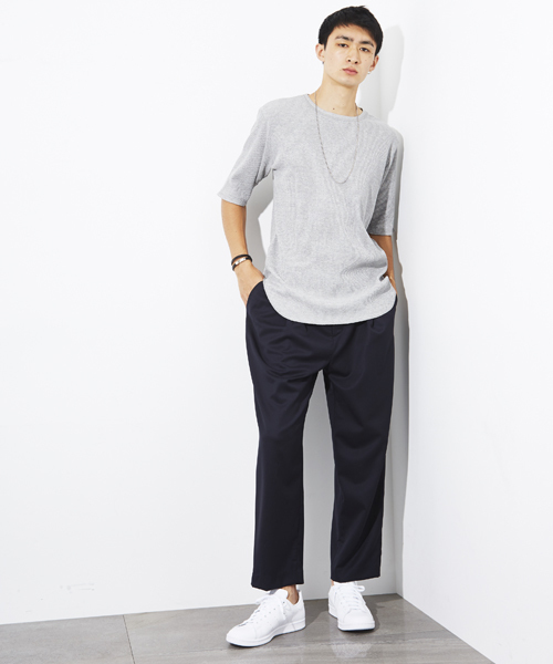 STUDIOUS（ステュディオス）の「ワッフルハーフスリーブTシャツ（Tシャツ/カットソー・メンズ・ホワイト/ベージュ/グレー・1/2/3）」の11枚目の写真