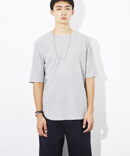 STUDIOUS（ステュディオス）の「ワッフルハーフスリーブTシャツ（Tシャツ/カットソー・メンズ・ホワイト/ベージュ/グレー・1/2/3）」の13枚目の写真