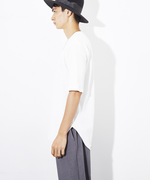 STUDIOUS（ステュディオス）の「ワッフルハーフスリーブTシャツ（Tシャツ/カットソー・メンズ・ホワイト/ベージュ/グレー・1/2/3）」の7枚目の写真