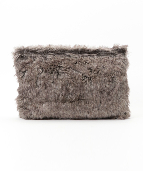 WEGO（ウィゴー）の「WEGO/MIXファークラッチバッグ（クラッチバッグ・レディース・ブラウン/ライトグレー・FREE）」の7枚目の写真