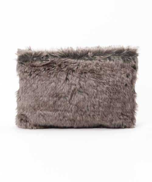 WEGO（ウィゴー）の「WEGO/MIXファークラッチバッグ（クラッチバッグ・レディース・ブラウン/ライトグレー・FREE）」の3枚目の写真