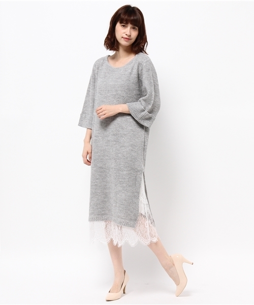 Mercuryduo マーキュリーデュオ の モヘヤニット レースワンピース ワンピース Wear