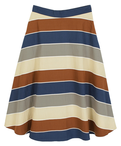 titivate(ティティベイト)の「マルチボーダーフレアスカート(スカート・レディース・ブラック/ブラウン・M/S)」の1枚目の写真